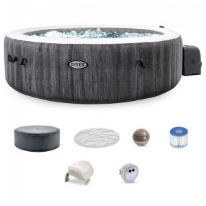 Spa Inflável Hidromassagem com Luz LED a Bateria, Intex 28441EP, Cinza