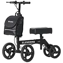 Andador de Joelho Direcionável até 136 kg com Bolsa de Transporte e Freios, ELENKER, Azul