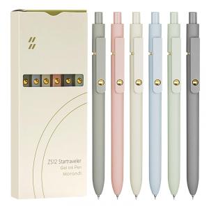 Conjunto 6 canetas em gel UIXJODO Morandi dourado ponta fina 0,5 mm tinta preta