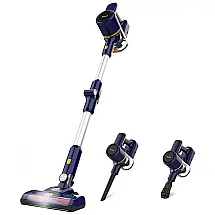 Aspirador de Pó sem Fio com Acessórios, Silencioso e Farol de LED Ideal para Pets, 110V, POWEART, Roxo