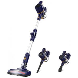 Aspirador de Pó sem Fio com Acessórios, Silencioso e Farol de LED Ideal para Pets, 110V, POWEART, Roxo