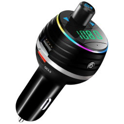 Transmissor Bluetooth FM Veicular USB AUX, DEEPRBLU HK401H, Preto