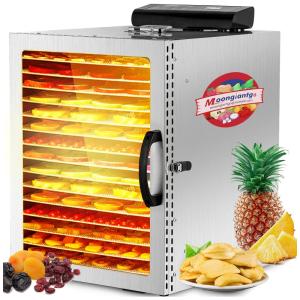 MoongiantgoMáquina Desidratadora de Alimentos 16 Bandejas , Aço Inoxidável, 1000W, 110V