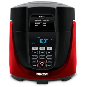 Panela de Pressão Elétrica 6L em Aço Inoxidável com Painel Digital, 110v, NUWAVE 33803, Vermelho
