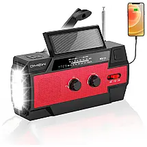 Rádio AM FM e NOAA 2000mAh Com Bateria Solar ou Manivela de Recarga USB Resistente a Água