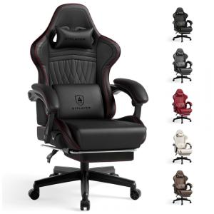 Cadeira Gamer Reclinável e Giratória com Alto Falantes, Bluetooth e Apoio para Pés, GTPLAYER, Vermelho e Preto