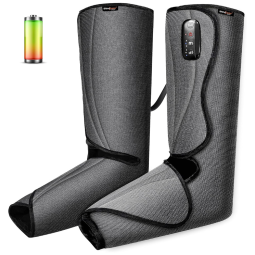 Massageador Elétrico de Compressão para Pernas e Pés 3 Modos e 3 Intensidades, Bivolt, SHINE WELL, Cinza