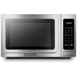 Micro Ondas de Bancada em Aço Inoxidável 39L, 110V 1000W, BLACK DECKER EM036AB14, Prata