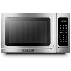 Micro Ondas de Bancada em Aço Inoxidável 39L, 110V 1000W, BLACK DECKER EM036AB14, Prata