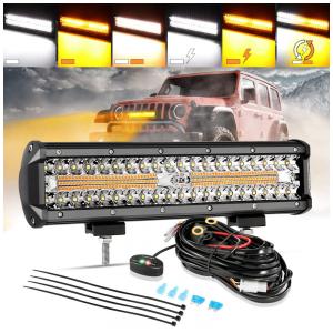 Barra LED Offroad com 30000 Lúmens e 6 Modos Âmbar, 300W, Auxbeam, Preto