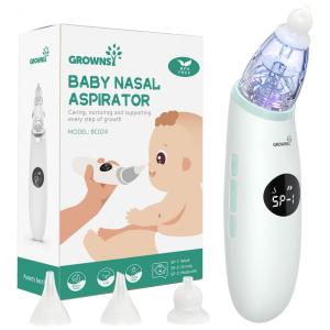 Aspirador Nasal Elétrico para Bebê HITOMI Recarregável e Automático com Sons, Branco e Verde
