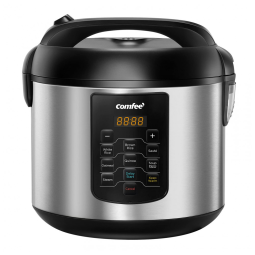 Panela de Arroz Elétrica 5.2L Multifuncional com 8 Configurações e Desligamento Automático, , 110v, COMFEE CRS5010BS, Prateado