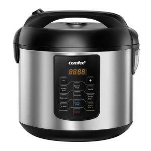 Panela de Arroz Elétrica 5.2L Multifuncional com 8 Configurações e Desligamento Automático, , 110v, COMFEE CRS5010BS, Prateado