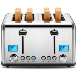 Torradeira de 4 Fatias com 6 Níveis, 1650W, Aço Inoxidável, 110v, REDMOND ST030, Prateado