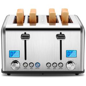 Torradeira de 4 Fatias com 6 Níveis, 1650W, Aço Inoxidável, 110v, REDMOND ST030, Prateado