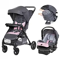 Sistema de Viagem Baby Trend Passport Cargo Rosa Bambu com Cadeirinha EZ-Lift Plus Recém-nascido a 13,6 kg