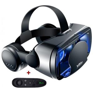 Óculos VR Realidade Virtual com Fone de Ouvido e Controle, WM MSMY, Preto
