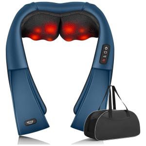 Massageador Shiatsu Elétrico Portátil 3D para Ombros, Costas, Bivolt, ALLJOY CAMA2101 NAVY, Azul