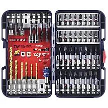 Kit de Brocas 46 Peças com Adaptadores de Soquete e Estojo, NORSKE TOOLS NIBPI712, Preto