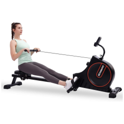 ECHANFIT Aparelho Remador Magnético com Bluetooth para Treino em Casa, Preto