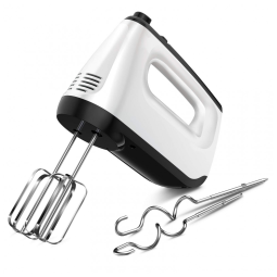 Batedeira de Mão Elétrica PINVOS com 6 Velocidades e 3 Acessórios 250W Branca, 110v, VECUNI HM9111, Branco