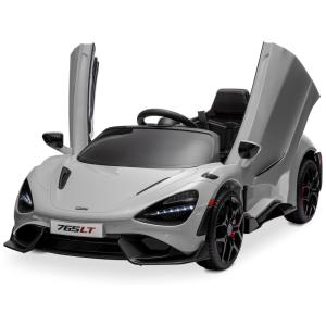Carro Elétrico Infantil McLaren 765LT com 2 Velocidades, Controle dos Pais, Portas Hidráulicas, Partida Suave, Suspensão e Rodinhas de