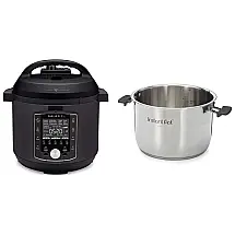 Panela de Pressão Elétrica 10 em 1, 8L com Painel de LED e Panela de Aço Inoxidável, 110V, Instant Pot, Preta