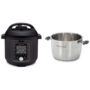 Panela de Pressão Elétrica 10 em 1, 8L com Painel de LED e Panela de Aço Inoxidável, 110V, Instant Pot, Preta