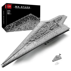 Kit de Construção Executor Class Star Dreadnought UCS Super Star Destroyer com 7588 Peças para Adolescentes e Adultos, WLOXBKF 13134, Cinza
