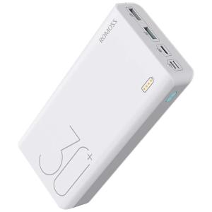 Powerbank Carregador Portátil 30.000mAh Super Rápido Escritório Viagem, ROMOSS SENSE8, Branco