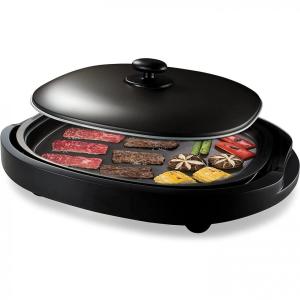 Churrasqueira Elétrica Grill com Controle de Temperatura, 110V 1500W, Nozaya, Preta