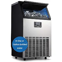 Máquina de Gelo Profissional, Aço Inoxidável, Produz 45kg, Dia 45 Cubos, 11 20min, 110v, NORTHAIR, Preto