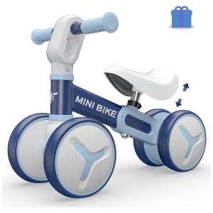 Bicicleta sem Pedal Infantil com 4 Rodas para Crianças de 1 a 4 Anos, e, ANCAIXIN BBYW, Cinza