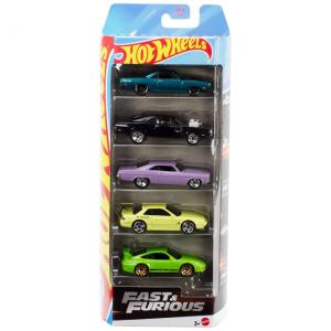 Carrinhos de Brinquedo Hot Wheels Velozes e Furiosos, Conjunto com 5 Veículos em Escala 1:64 Inspirados nos Filmes Velozes e Furiosos