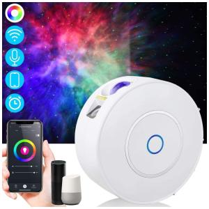 Projetor Luz Led Galáxia com Controle Remoto e de Voz Google e Alexa, MATINRIGID, Branco