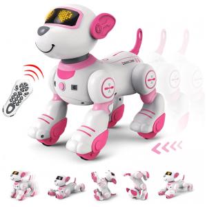 Cachorro Robô com Controle Remoto e Programável para Crianças de 8 a 12 Anos, FUUY, Rosa