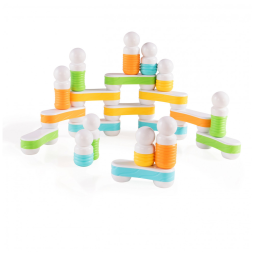 Conjunto magnético macio Guidecraft Grippies Links com 24 peças para construções simples e personagens articulados - aprendizado STEM