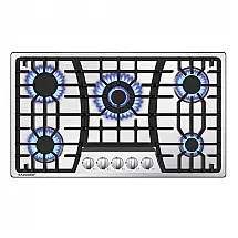 Cooktop a gás 5 bocas Kadorer inox escovado embutir conversível GN/GLP 110V