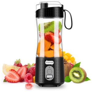 Liquidificador Pessoal Portátil com Copo 380 mL, 120W a Bateria 4000mAh, VOTSUPKITDINOK, Preto