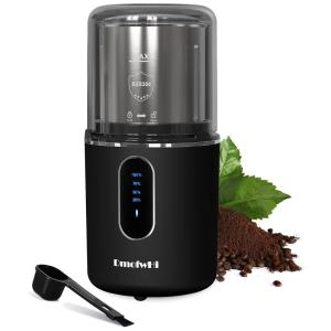 Moedor de Café Elétrico Portátil DmofwHi Recarregável USB em Aço Inoxidável, 110V 200W Preto