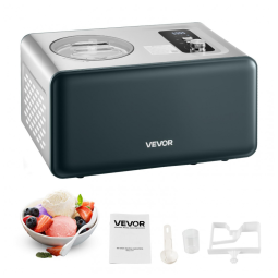 Máquina de Sorvete Automática VEVOR com Compressor Integrado de 1,5 Litros, Geladeira sem Pré-Congelamento, Sorvete Elétrico