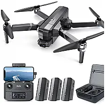 Drone com Câmera 4K para Adultos, GPS, Auto Retorno, 84 Min de Voo e 3 Baterias, Ruko F11GIM2, Preto