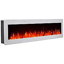 Lareira Elétrica de Embutir A32x127L com Controle Remoto e 9 Chamas Multicolorida, 110V, GMHome, Prata