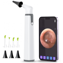 Otoscópio, Digital, Com Camera, Profissional, SCOPEAROUND, Prateado