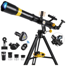Telescópio Astronômico 45x150 com Ocular Digital e Montagem Vertisteel Altazimuth, Koolpte 90900E, Preto