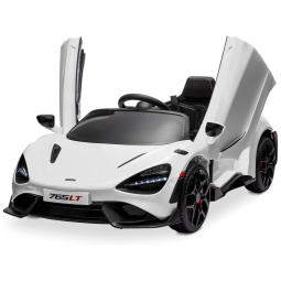 Carro Elétrico Infantil McLaren 765LT com 2 Velocidades, Controle dos Pais, Portas Hidráulicas, Partida Suave, Suspensão e Rodinhas de