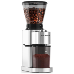 Moedor de Café Elétrico de Aço Inoxidável com 24 Configurações de Moagem, 110V, Aromaster, Prata