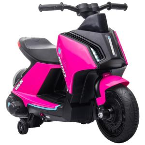 Moto Elétrica Infantil a Bateria 6V com Sons e Luzes, Idade Rec 2 a 4 Anos, AOSOM, Rosa
