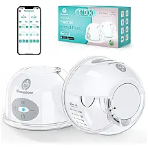Bomba Tira Leite Elétrica com APP, Silenciosa, 2 Modos, 12 Níveis, 2Un Tamanho , Momspeace, Branco