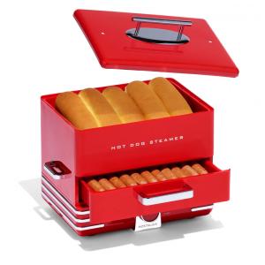 Máquina de Hot Dog Retrô até 20un Por Vez em Aço Inoxidável, 110V, Nostalgia, Vermelha